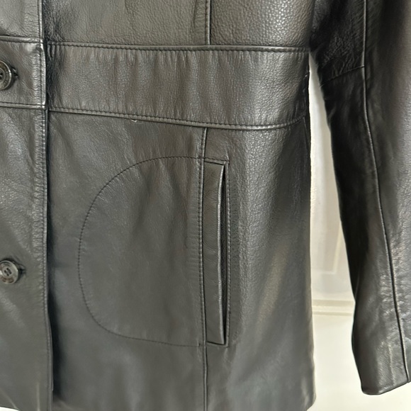 Wilsons Black Leather Blazer size L. EUC - Picture 5 of 12